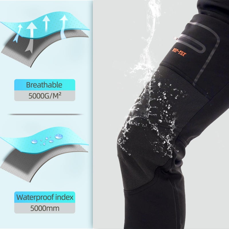 BenBoy Women's Outdoor Waterproof Windproof Fleece Slim Cargo Snow Ski Hiking Pants,Black X-Small - Image 5
